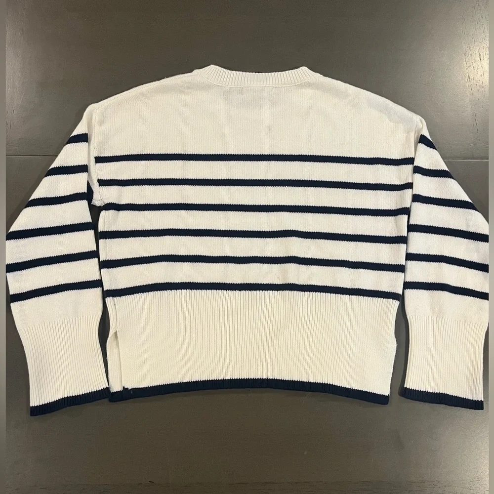 Sincerely Jules White and Navy Striped oversized Sweater - Picture 4 of 5